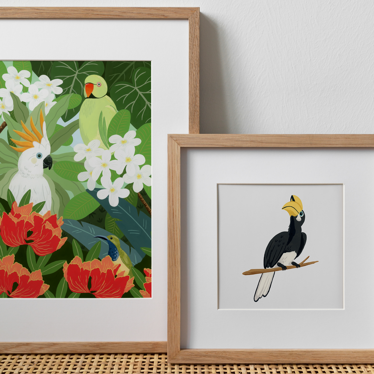 Birds outside my window fine art print in a frame
