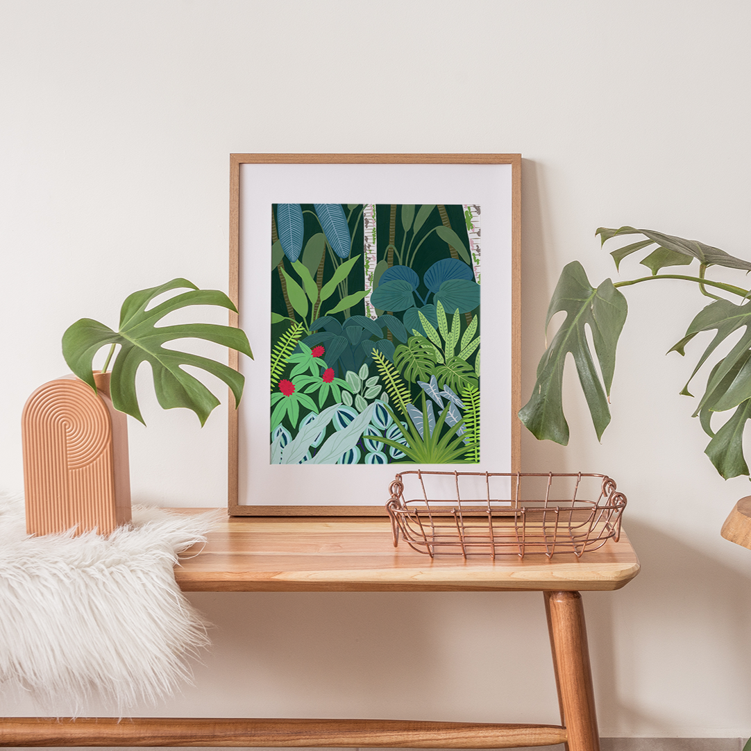 Botanic gardens in Singapore fine art print in a frame