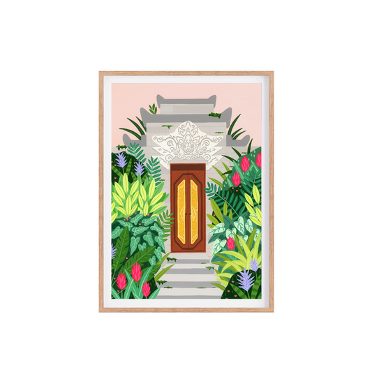 An original painting of a Balinese Door