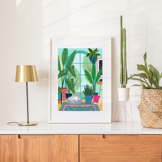 Cat Nap Fine Art Print in a frame