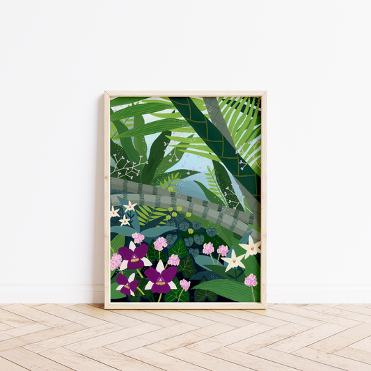 Misting at Cloud Forest Singapore fine art print in a frame