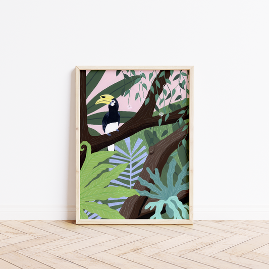 Neighbours fine art print in a frame