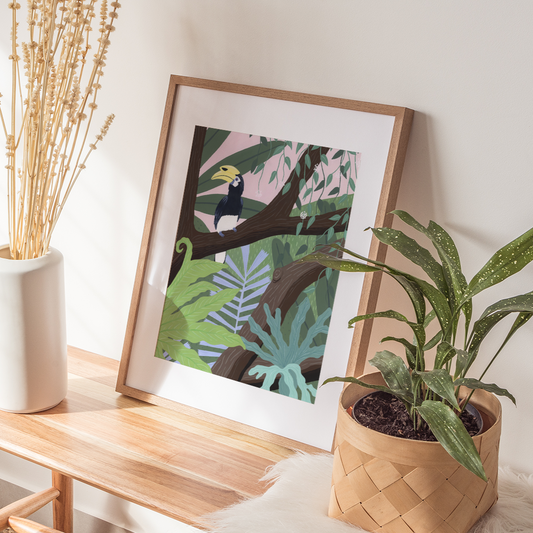 Neighbours fine art print in a frame