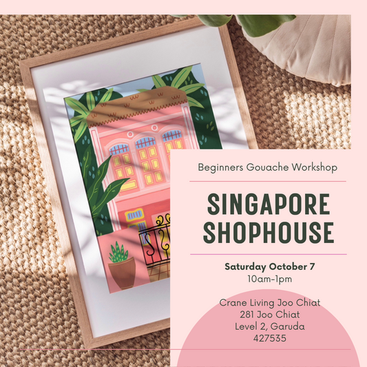 Singapore Shophouse Gouache Workshop Saturday October 7