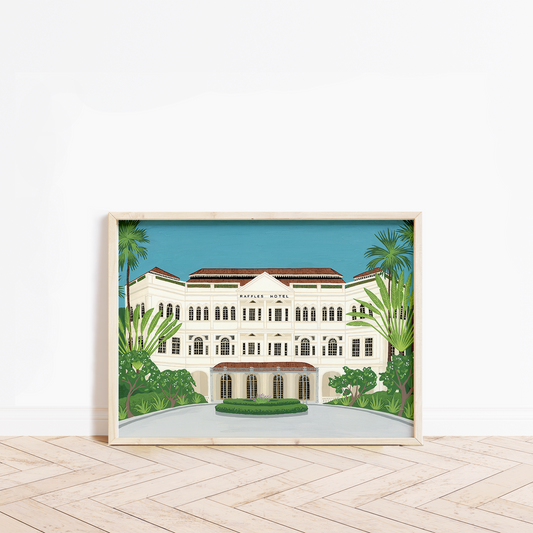 Raffles Hotel Singapore fine art print in frame