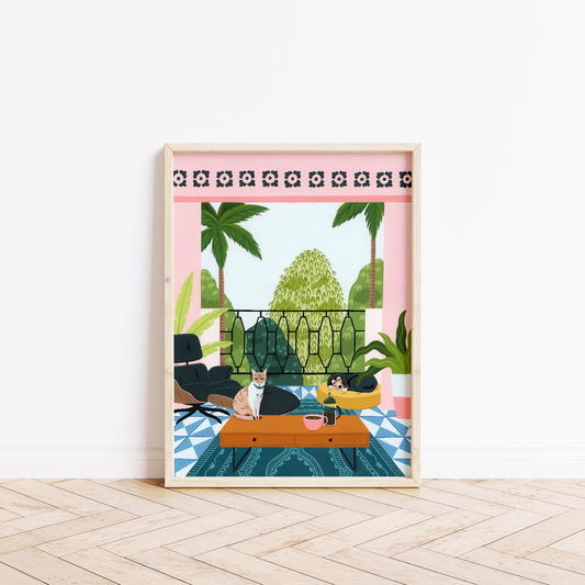 Sunday Morning Coffee fine art print in a frame