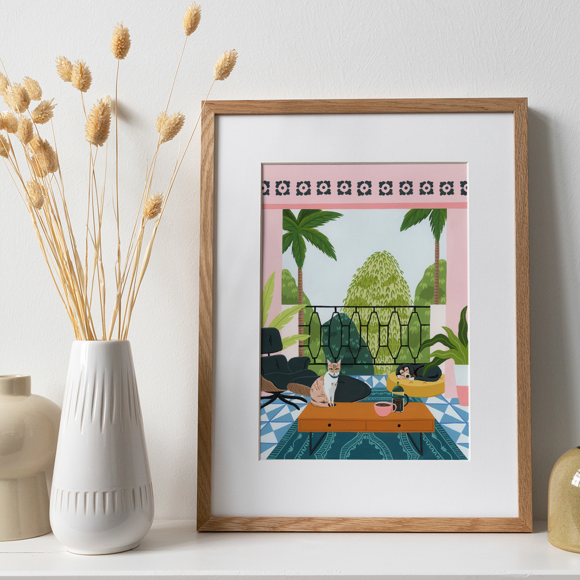 Sunday Morning Coffee fine art print in a frame