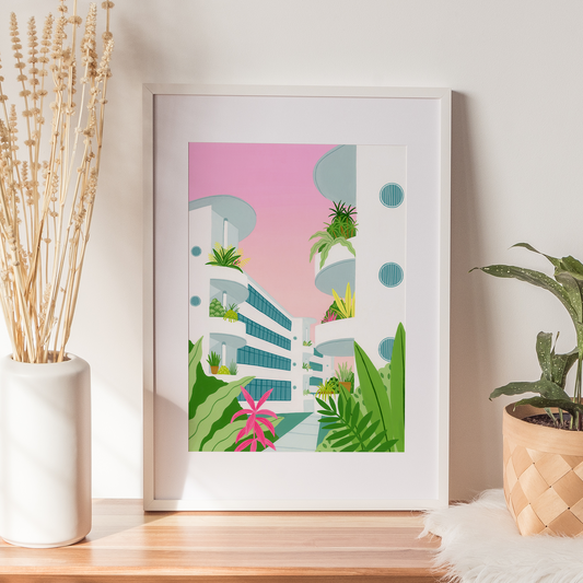 Tiong Bahru Singapore fine art print in frame