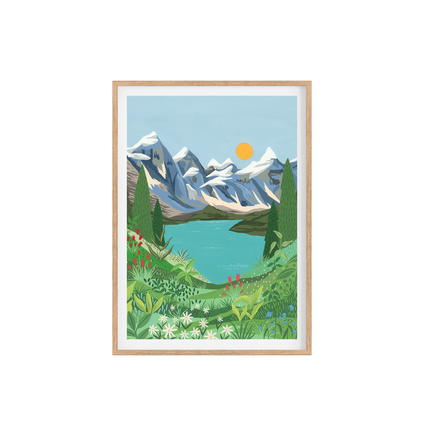 Moraine Lake Banff Canada Original Gouache Painting