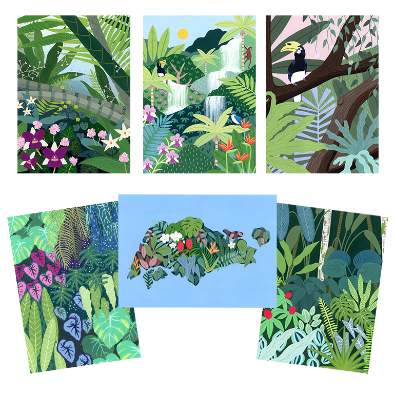 Singapore Botanical Postcard Set