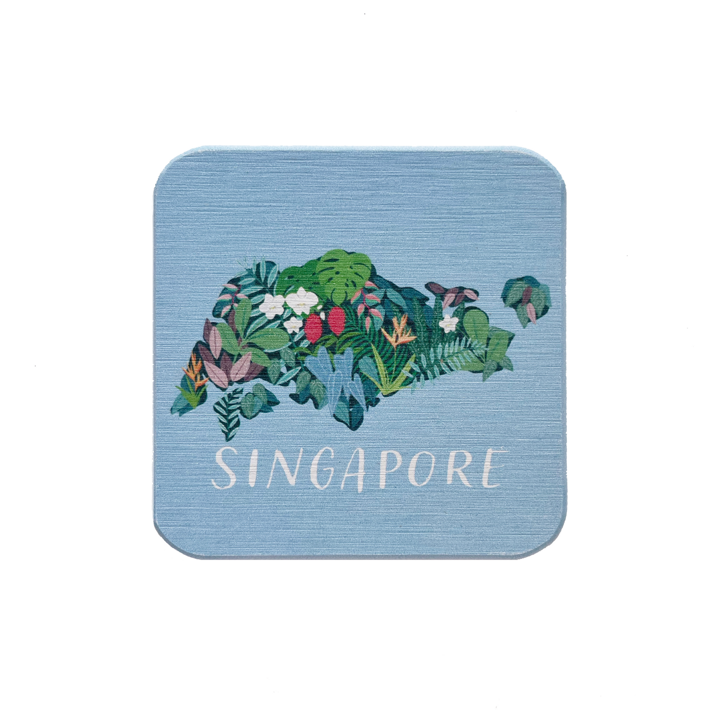 Singapore Floral Map Diatomite Coaster